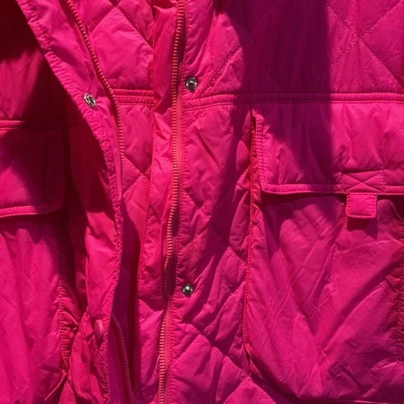 Anthropologie Hot Pink Quilted Jacket Size Extra Large - Picture 3 of 5
